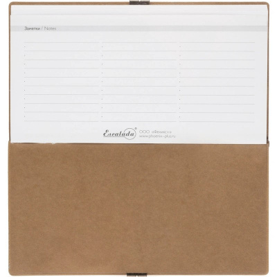 Еженедельник датированный нестандарт (175х95) искусственная кожа 64 л Escalada бежевый с фикс.рез. - фото 5