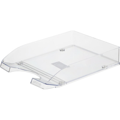Лоток для бумаг горизонтальный прозрачный Attache Line, размер 340х255х63 мм  - фото 1
