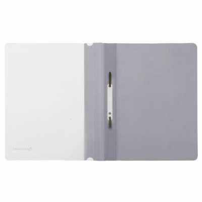 Скоросшиватель пластиковый A4 до 100 листов Brauberg серый - фото 6