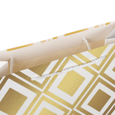 Пакет подарочный бумажный 260x130x320 мм Золотая сказка Gold Luxury белый - фото 5