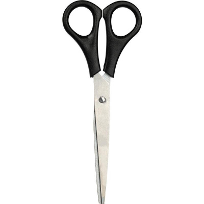 Ножницы 160 мм тупоконечные с пластиковыми симметричными ручками черного цвета Attache Economy - фото 1