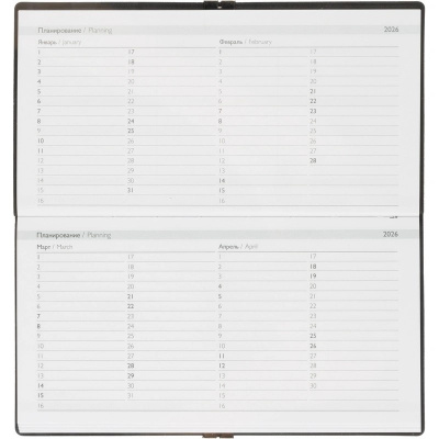 Еженедельник датированный нестандарт (175х95) искусственная кожа 64 л Escalada чёрный с фикс.рез. - фото 14