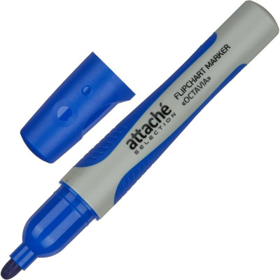Маркер для флипчарта бумажного синий Attache Selection Octavia (толщина линии 2-3 мм) - фото 1