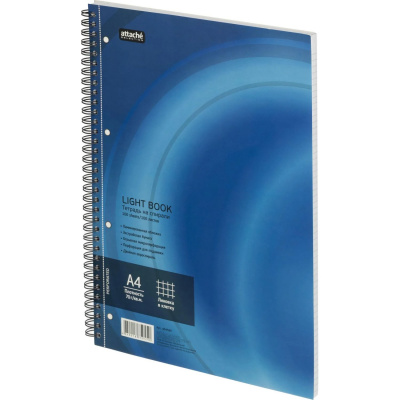 Тетрадь для деловых записей А4 в клетку 100 л Attache LightBook синяя - фото 9