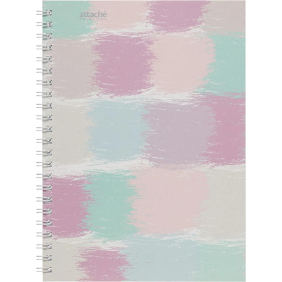Бизнес-тетрадь А5 в клетку 80 л на спирали Attache Selection Pastel Квадраты - фото 1