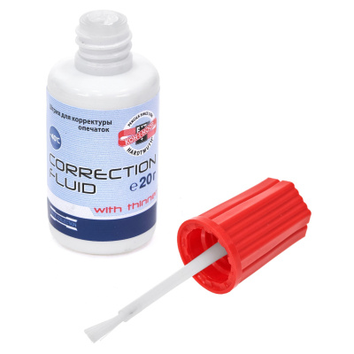 Корректирующая жидкость 20 мл Koh-i-Noor, на быстросохнущей основе, ворсовая кисточка - фото 4