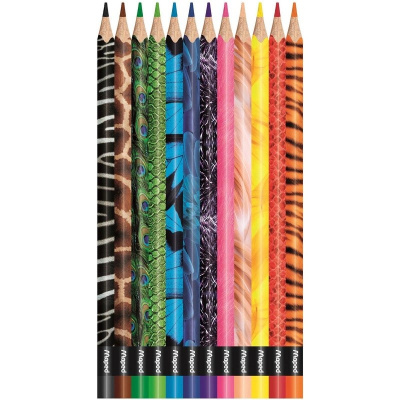 Карандаши цветные 12 цветов трёхгранные Maped COLOR'PEPS ANIMALS - фото 4