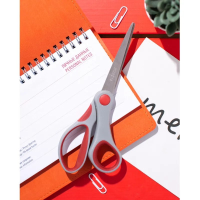 Ножницы 180 мм остроконечные с прорезиненными анатомическими ручками в ассортименте Attache - фото 2