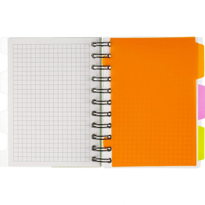 Бизнес-тетрадь А6 в клетку 140 л 3 разделителя на спирали Attache Selection Spiral Book розовая - фото 3