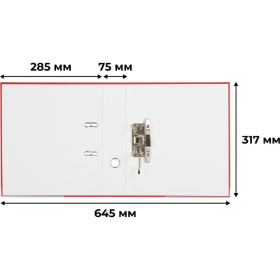 Папка-регистратор А4 75 мм Attache красная ПВХ и бумвинил с металлическим уголком - фото 2