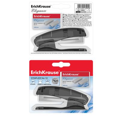 Степлер №10 канцелярский до 20 листов Erich Krause Elegance цвет в ассортименте (1 шт. в блистере) - фото 4