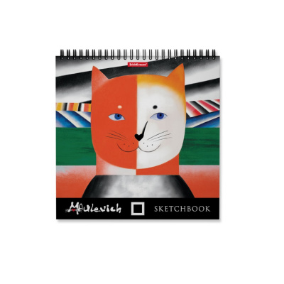 Скетчбук 220х220 мм 40 листов на спирали Erich Krause Мяулевич - фото 1
