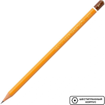 Карандаш чернографитный 4H шестигранный Koh-I-Noor Hardtmuth 1500 заточенный - фото 4