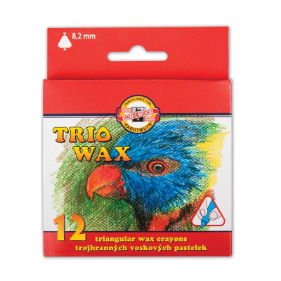 Мелки восковые 12 цветов трехгранные Koh-I-Noor Trio Wax - фото 1