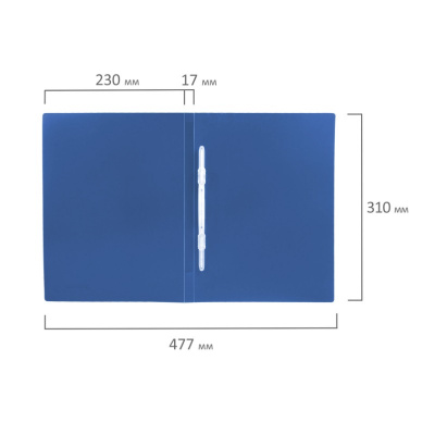 Скоросшиватель пластиковый A4 до 100 листов Brauberg Office синий - фото 2