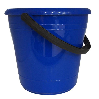 Ведро пластиковое с ручкой 10л синее  - фото 1