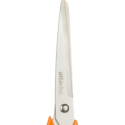 Ножницы 177 мм остроконечные с пластиковыми анатомическими ручками оранжевого цвета Attache Orange - фото 3