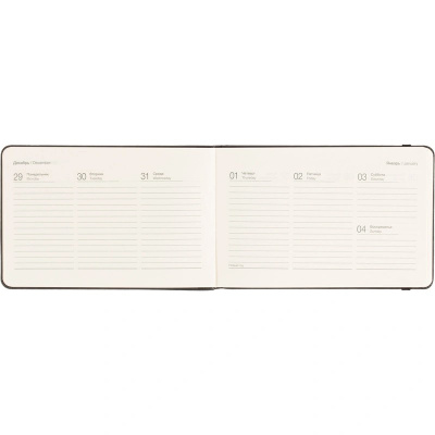 Еженедельник датированный А6 искусственная замша 64 л InFolio Grace чёрный с фиксирующей резинкой - фото 6