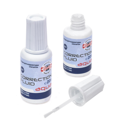 Корректирующая жидкость 20 мл Koh-i-Noor, на водной основе, ворсовая кисточка - фото 1