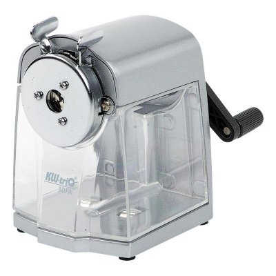 Точилка для карандашей механическая с контейнером KW-Trio 30FA серебристая - фото 1