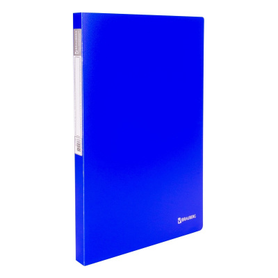 Скоросшиватель пластиковый A4 до 100 листов с пружинным механизмом Brauberg Neon синий - фото 1