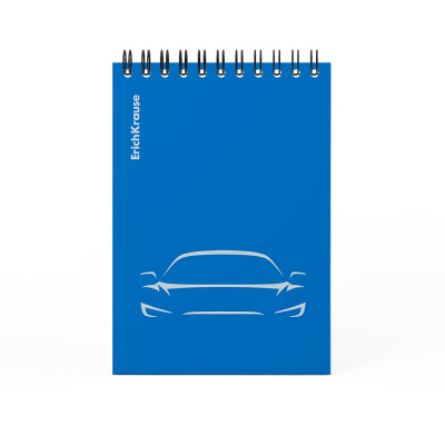 Блокнот А6 с пластиковой обложкой в клетку 80 л на спирали Erich Krause Mirage, синий - фото 1