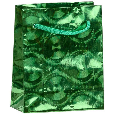 Пакет подарочный 80х100х40 мм бумажный голографический расцветка в ассортименте - фото 2