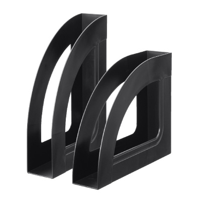 Вертикальный накопитель для бумаг 70 мм пластиковый черный Стамм Респект-эконом - фото 1