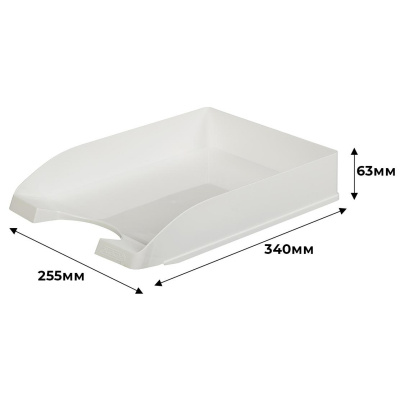 Лоток для бумаг горизонтальный белый Attache Line размер 340х255х63 мм  - фото 2