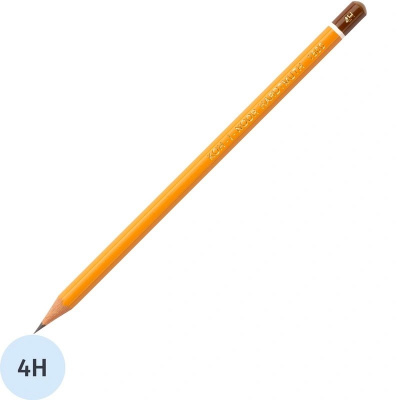 Карандаш чернографитный 4H шестигранный Koh-I-Noor Hardtmuth 1500 заточенный - фото 1