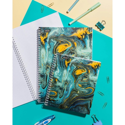 Бизнес-тетрадь А5 в клетку 96 л на спирали Attache Selection Fluid бирюзовая - фото 3