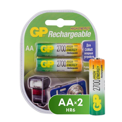 Аккумулятор GP 2700mAh AA/HR6 NiMh 2шт/уп - фото 1