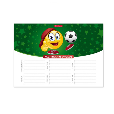 Расписание уроков А4 Erich Krause Смайлики Футбол - фото 1