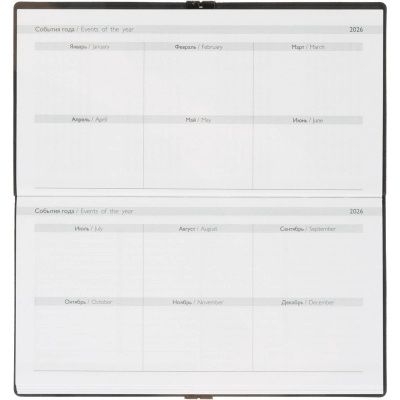 Еженедельник датированный нестандарт (175х95) искусственная кожа 64 л Escalada чёрный с фикс.рез. - фото 15