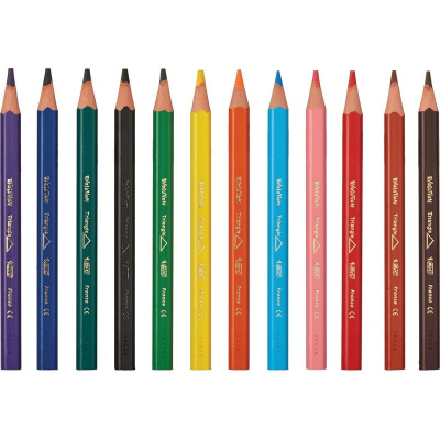 Карандаши цветные 12 цветов трехгранные BIC Evolution - фото 5