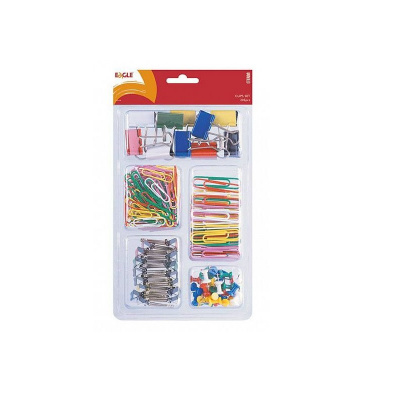 Набор канцелярский Eagle (кнопки, зажимы для бумаг 19/25 мм, скрепки 33/50 мм) - фото 1