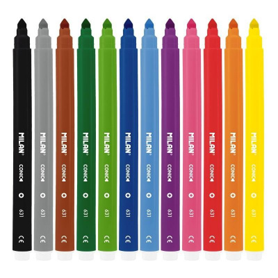 Фломастеры 12 цветов Milan Conic tip - фото 2