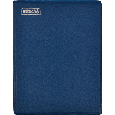 Бизнес-тетрадь А5 в клетку 80 л на кольцах Attache, обложка ПВХ, синяя - фото 1