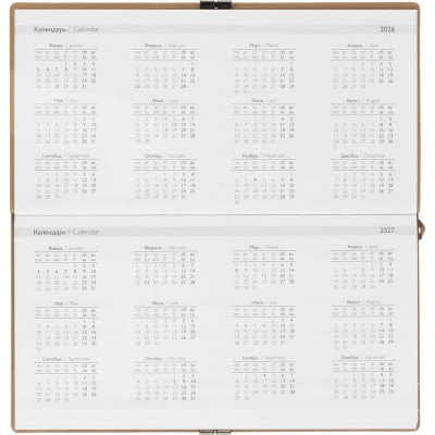 Еженедельник датированный нестандарт (175х95) искусственная кожа 64 л Escalada бежевый с фикс.рез. - фото 16