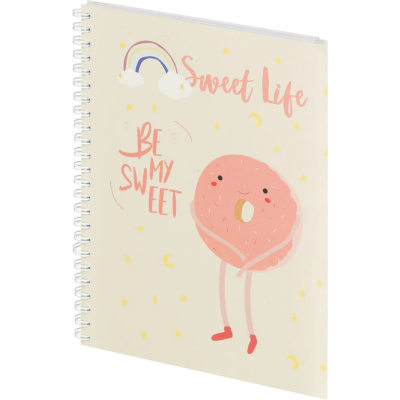 Бизнес-тетрадь А5 в клетку 96 л на спирали Attache Selection Sweet Life Пончик - фото 1