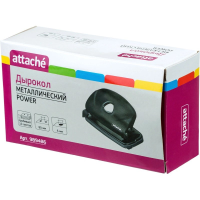 Дырокол до 10 листов Attache Power черный с линейкой - фото 7