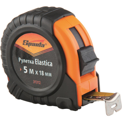 Рулетка 5 м х 18 мм Sparta Elastica с фиксатором - фото 1