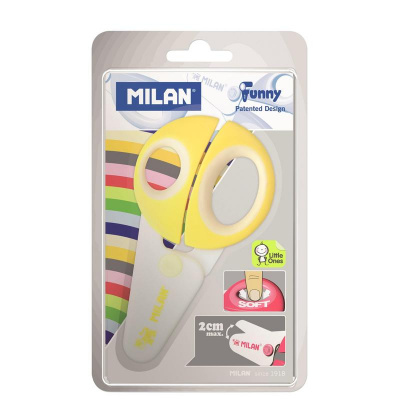 Ножницы детские 122 мм тупоконечные с пластиковыми лезвиями и эргономичными ручками Milan Funny - фото 5