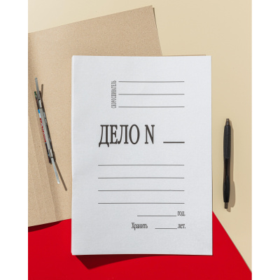 Скоросшиватель картонный немелованный A4 до 200 листов Attache Дело белый (плотность 260 г/м²) - фото 2