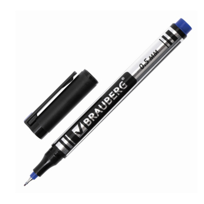 Маркер перманентный синий Brauberg Jet (толщина линии 0.5 мм) - фото 1