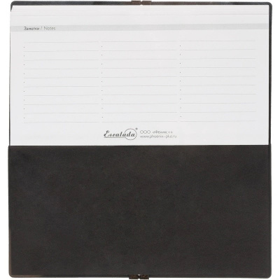 Еженедельник датированный нестандарт (175х95) искусственная кожа 64 л Escalada чёрный с фикс.рез. - фото 5
