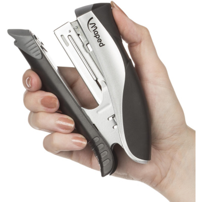 Степлер канцелярский до 25 листов Maped Ergologic черный - фото 4