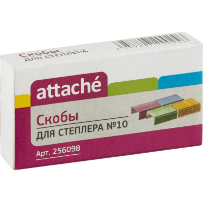 Скобы для степлера цветные №10 оцинкованные Attache (уп. 1000 шт) - фото 4