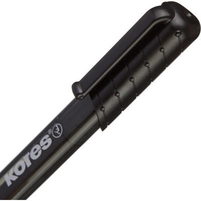 Ручка шариковая автоматическая Kores K6-F 0.5 мм черная - фото 3