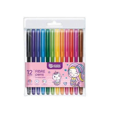 Фломастеры 12 цветов Schoolformat Cute Mermaid - фото 1